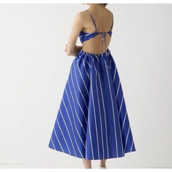 NWT J.Crew Collection side-cutout midi dress in striped taffeta - Size 12 - Picture 9 of 9